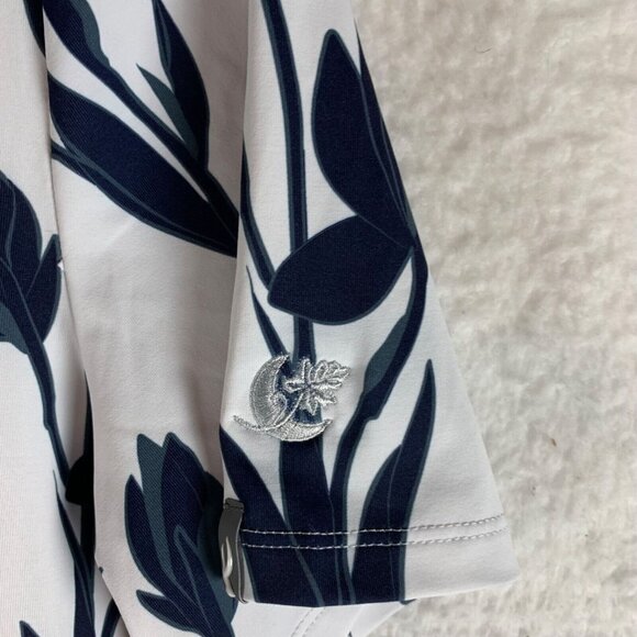 KJUS Womens Sport Fit Button Up Enya Floral Printed Polo Golf Shirt Size 38 9757 - Picture 2 of 8